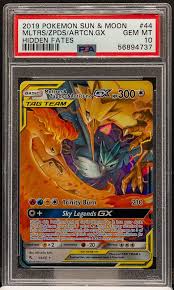 2019 Pokemon - Moltres & Zapdos & Articuno - Hidden Fates - PSA 10