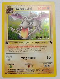1999 Pokemon Fossil - Aerodactyl - 1st Edition PreRelease - PSA 9