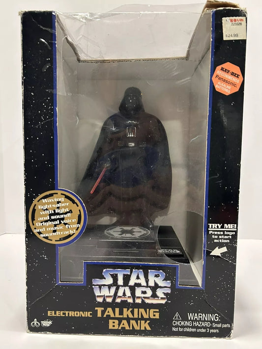 1996 Thinkway Toys Star Wars Darth Vader Electronic Talking Bank In Box