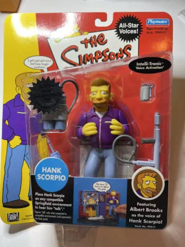 2002 The Simpsons HANK SCORPIO Action Figure WOS Playmates