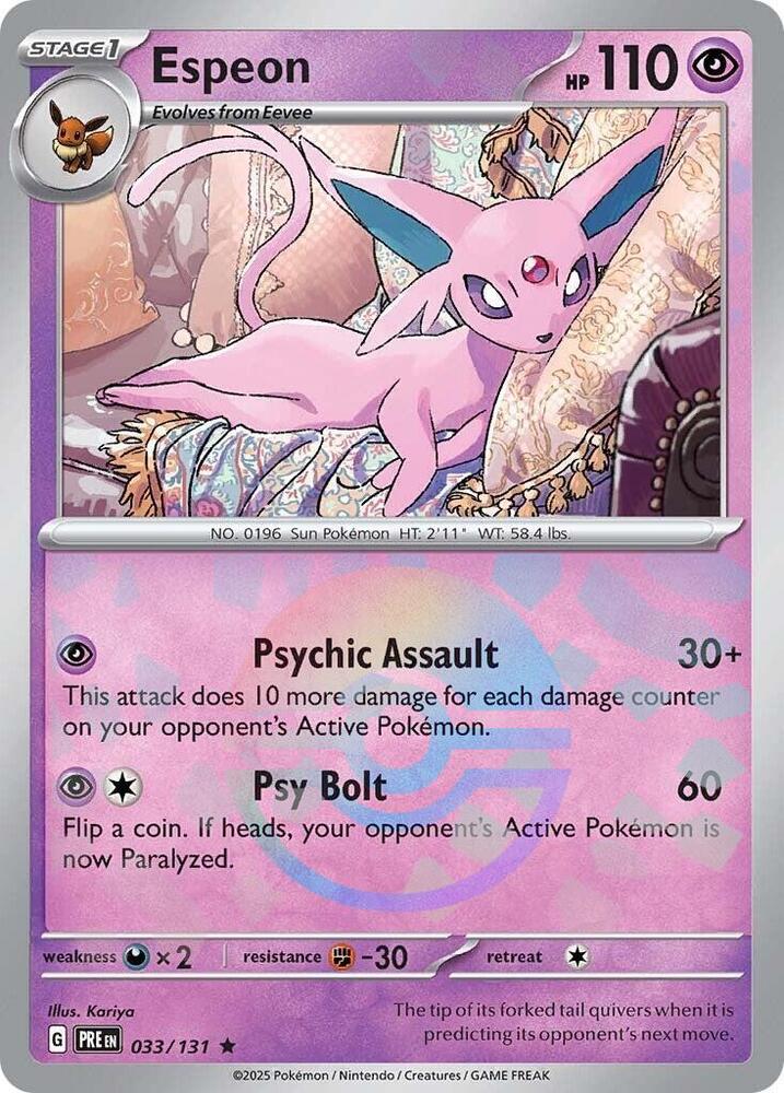 Espeon (033/131) (Poke Ball Pattern) [Scarlet & Violet: Prismatic Evolutions] | A1Comics