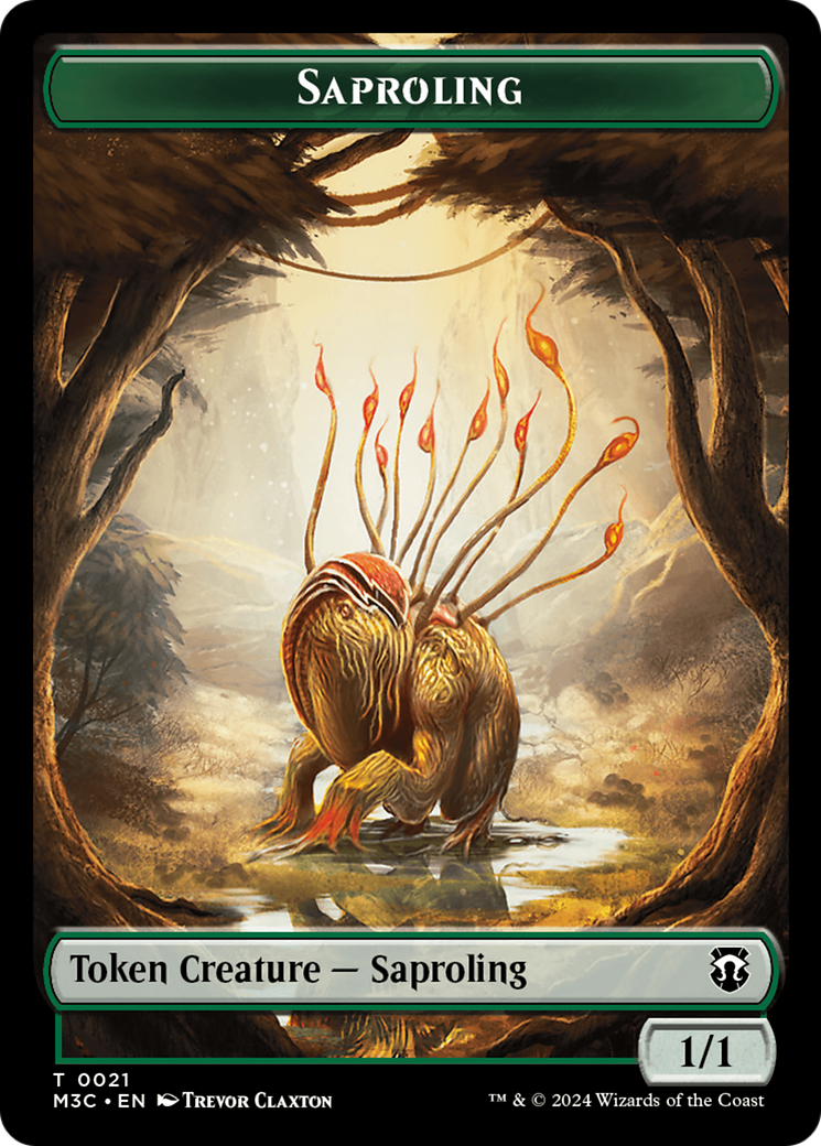 Tarmogoyf // Saproling Double-Sided Token [Modern Horizons 3 Commander Tokens] | A1Comics