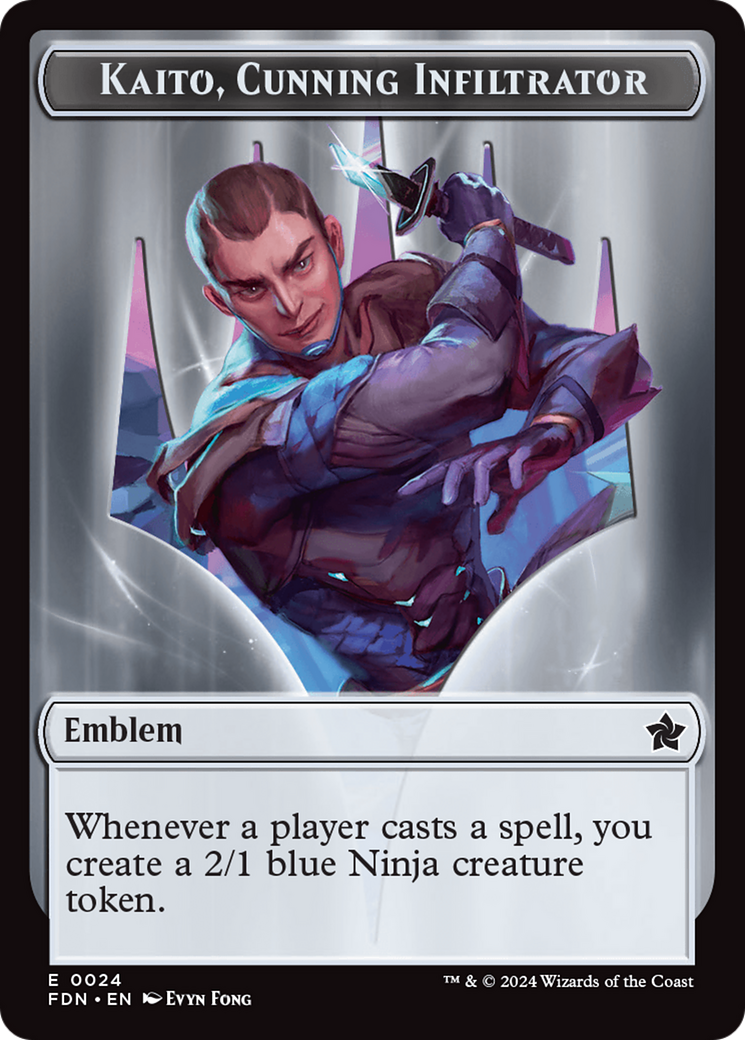 Emblem - Kaito, Cunning Infiltrator // Ninja Doubled-Sided Token [Foundations Tokens] | A1Comics