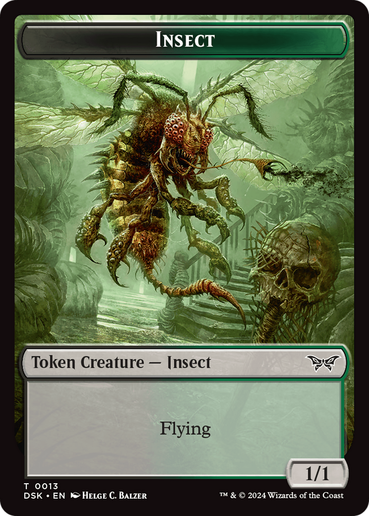 Insect (0013) // Spider Double-Sided Token [Duskmourn: House of Horror Tokens] | A1Comics