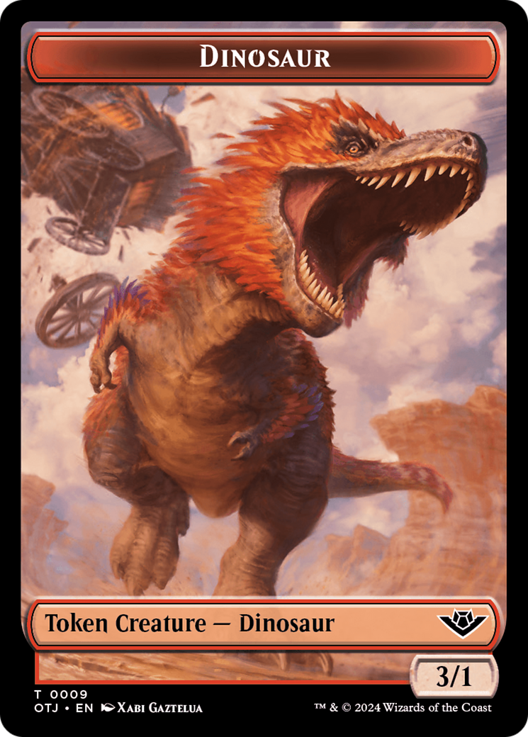 Mercenary // Dinosaur Double-Sided Token [Outlaws of Thunder Junction Tokens] | A1Comics