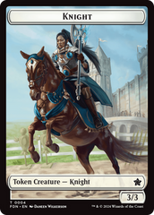 Human // Knight Double-Sided Token [Foundations Tokens] | A1Comics