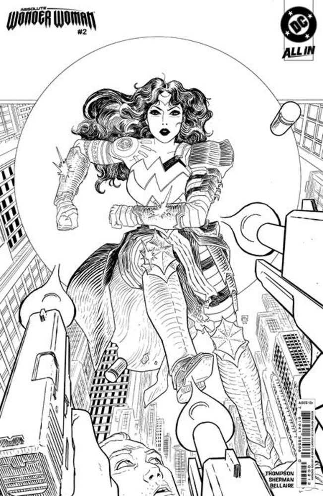 Absolute Wonder Woman #2 2nd Print Cover D 1 in 25 Hayden Sherman Inks Card Stock Variant