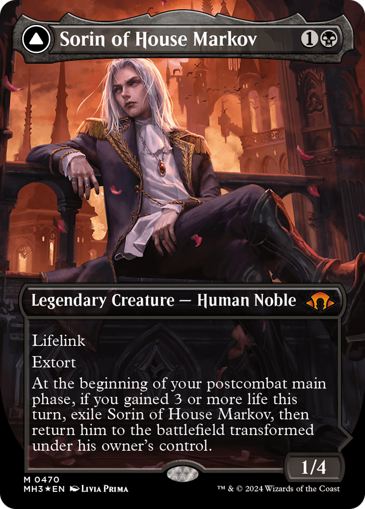 Sorin of House Markov // Sorin, Ravenous Neonate (Borderless) (Textured Foil) [Modern Horizons 3] | A1Comics