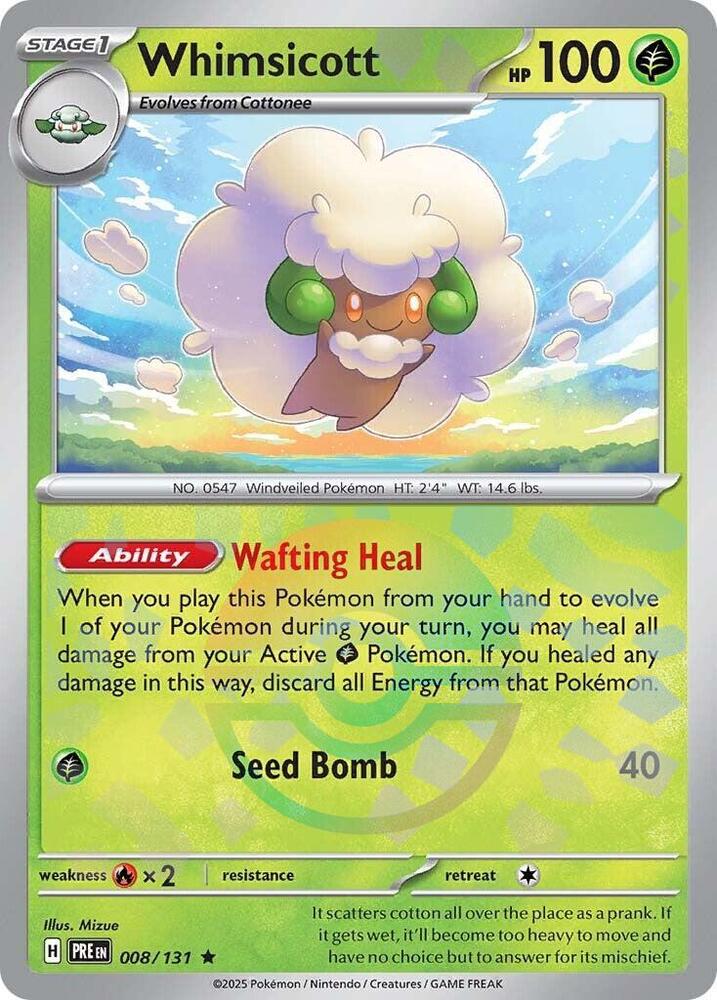 Whimsicott (008/131) (Poke Ball Pattern) [Scarlet & Violet: Prismatic Evolutions] | A1Comics