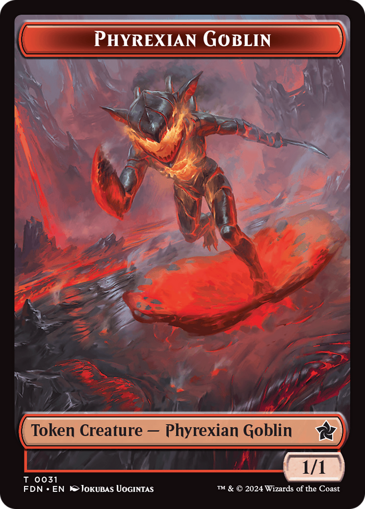 Cat (0027) // Phyrexian Goblin Double-Sided Token [Foundations Tokens] | A1Comics