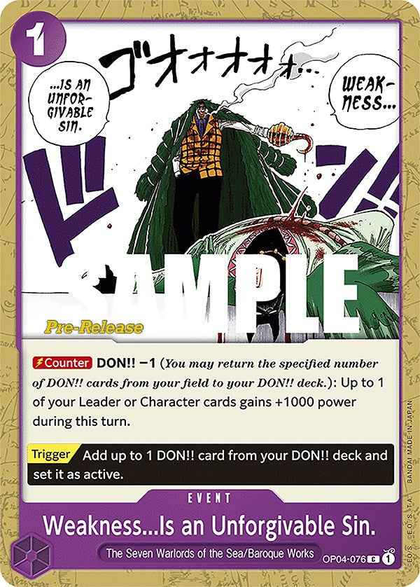 Weakness...Is an Unforgivable Sin. [Kingdoms of Intrigue Pre-Release Cards] | A1Comics