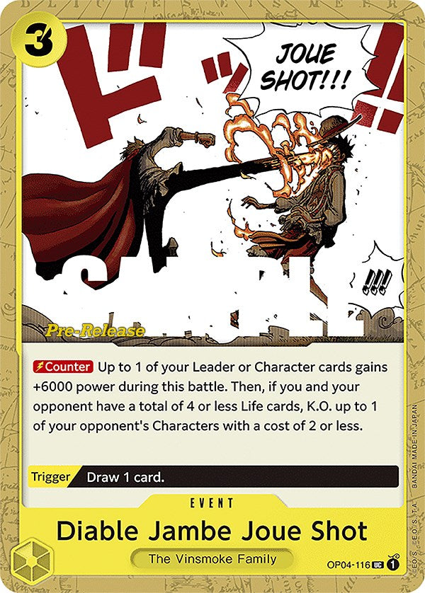 Diable Jambe Joue Shot [Kingdoms of Intrigue Pre-Release Cards] | A1Comics