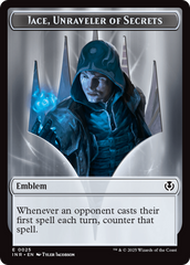 Human Wizard // Emblem - Jace, Unraveler of Secrets Double-Sided Token [Innistrad Remastered Tokens] | A1Comics