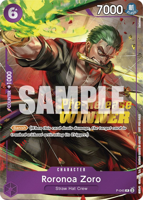 Roronoa Zoro (OP-06 Pre-Release Tournament) [Winner] [One Piece Promotion Cards] | A1Comics