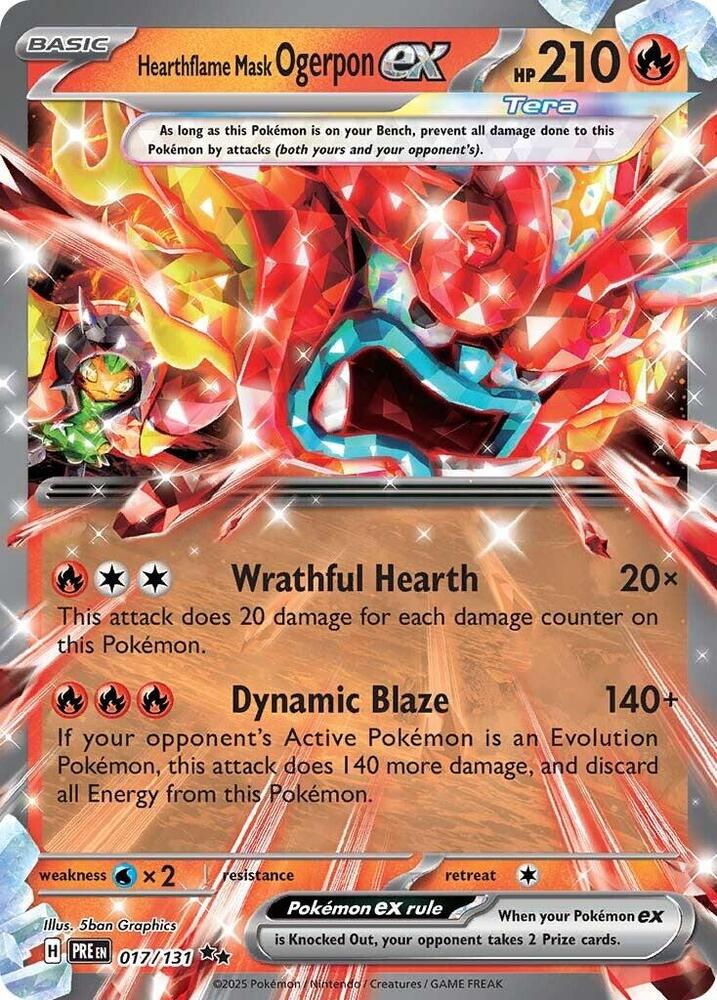 Hearthflame Mask Ogerpon ex (017/131) [Scarlet & Violet: Prismatic Evolutions] | A1Comics