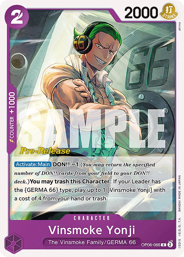 Vinsmoke Yonji [Wings of the Captain Pre-Release Cards] | A1Comics