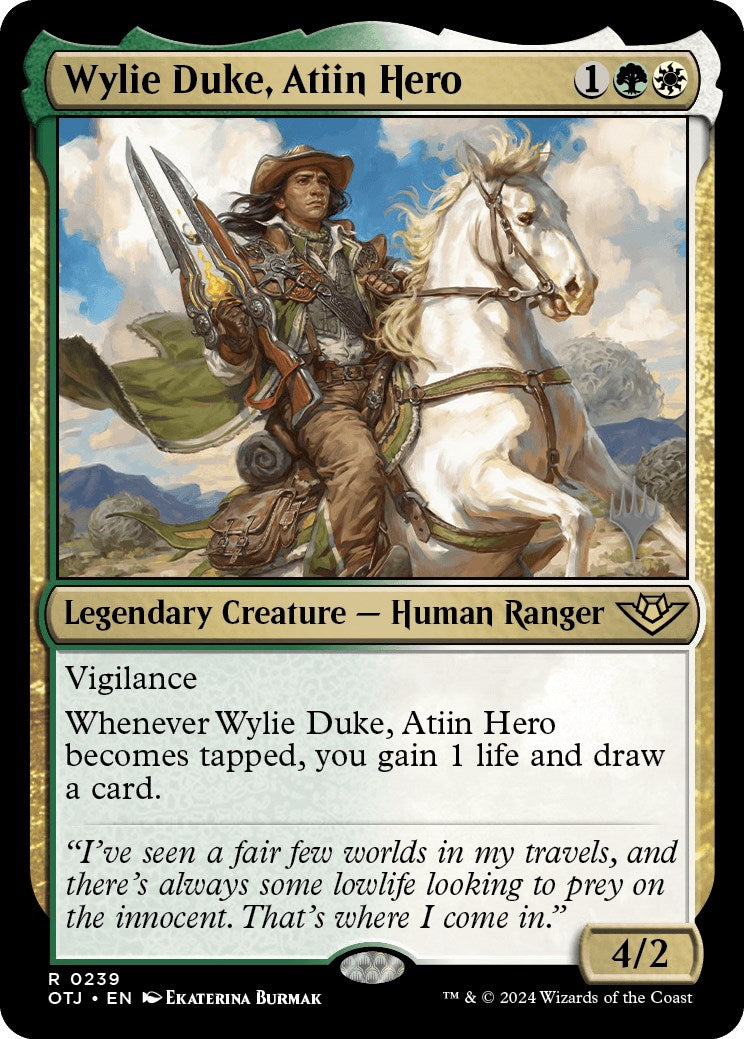 Wylie Duke, Atiin Hero (Promo Pack) [Outlaws of Thunder Junction Promos] | A1Comics