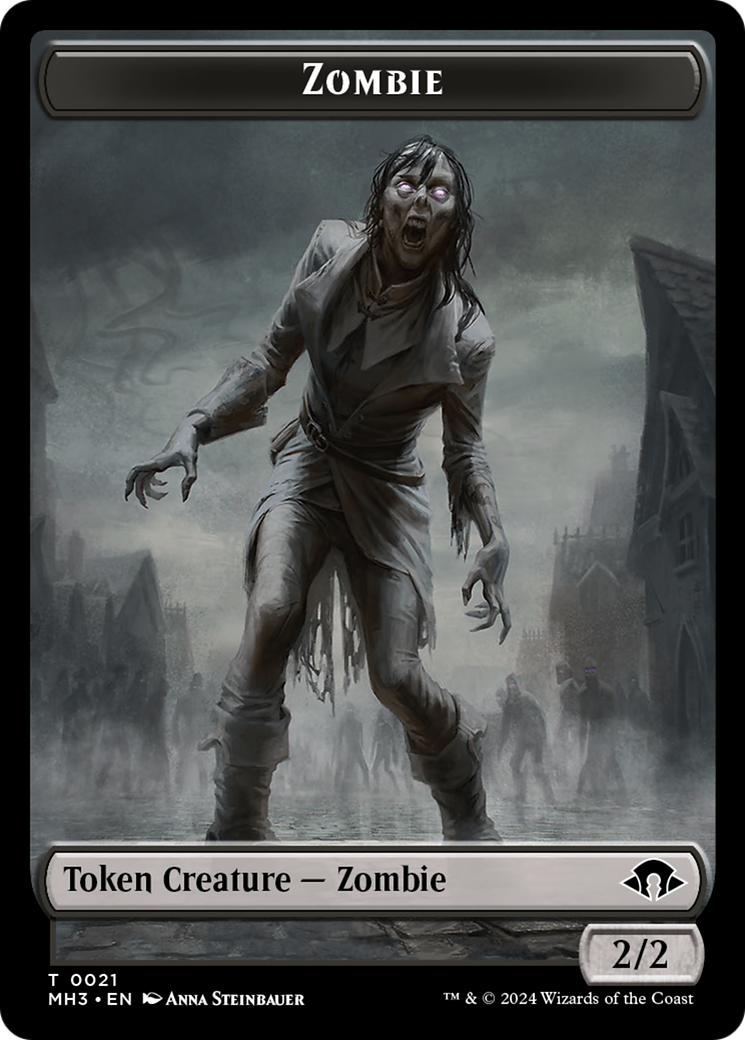 Zombie // Energy Reserve Double-Sided Token [Modern Horizons 3 Tokens] | A1Comics