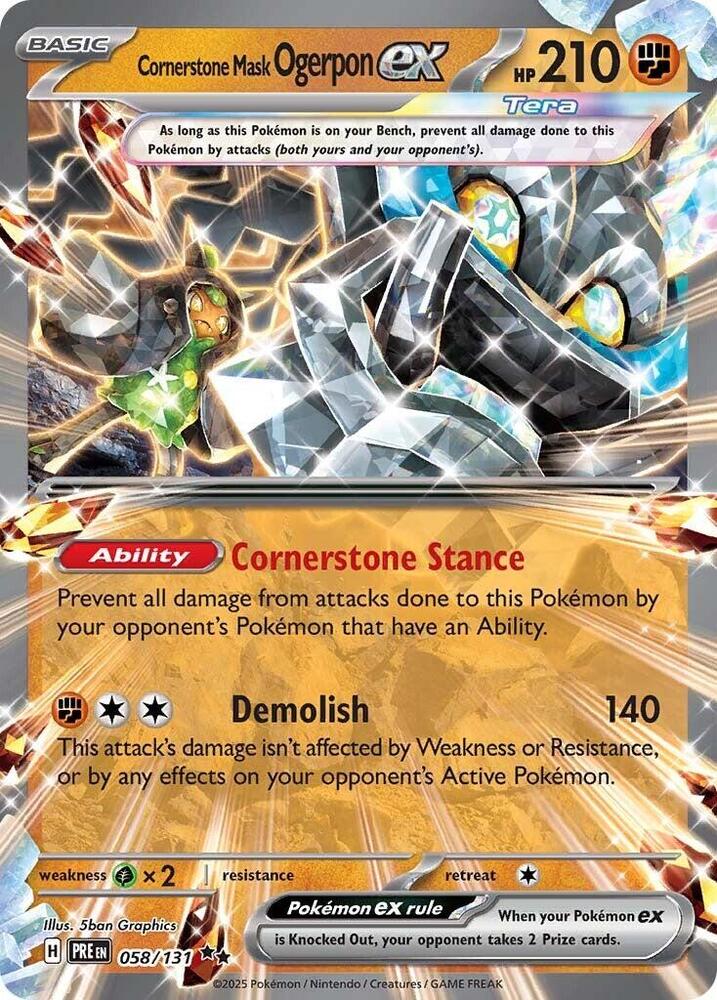 Cornerstone Mask Ogerpon ex (058/131) [Scarlet & Violet: Prismatic Evolutions] | A1Comics