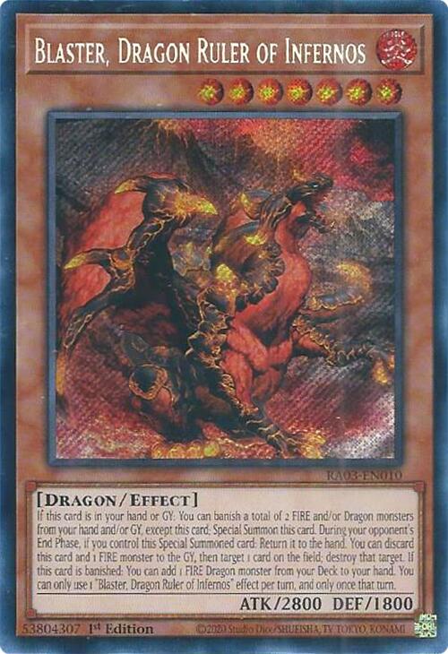 Blaster, Dragon Ruler of Infernos (Secret Rare) [RA03-EN010] Secret Rare | A1Comics