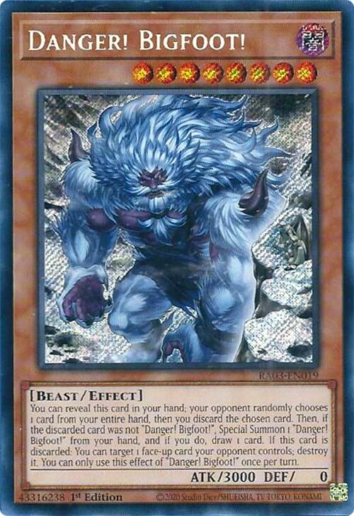 Danger! Bigfoot! (Alternate Art) (Secret Rare) [RA03-EN019] Secret Rare | A1Comics