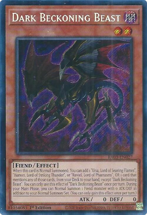 Dark Beckoning Beast (Secret Rare) [RA03-EN027] Secret Rare | A1Comics