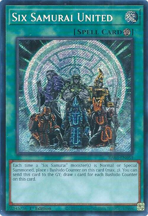 Six Samurai United (Secret Rare) [RA03-EN054] Secret Rare | A1Comics