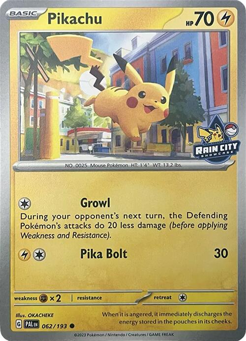 Pikachu (062/193) (Rain City Showcase) [Miscellaneous Cards] | A1Comics