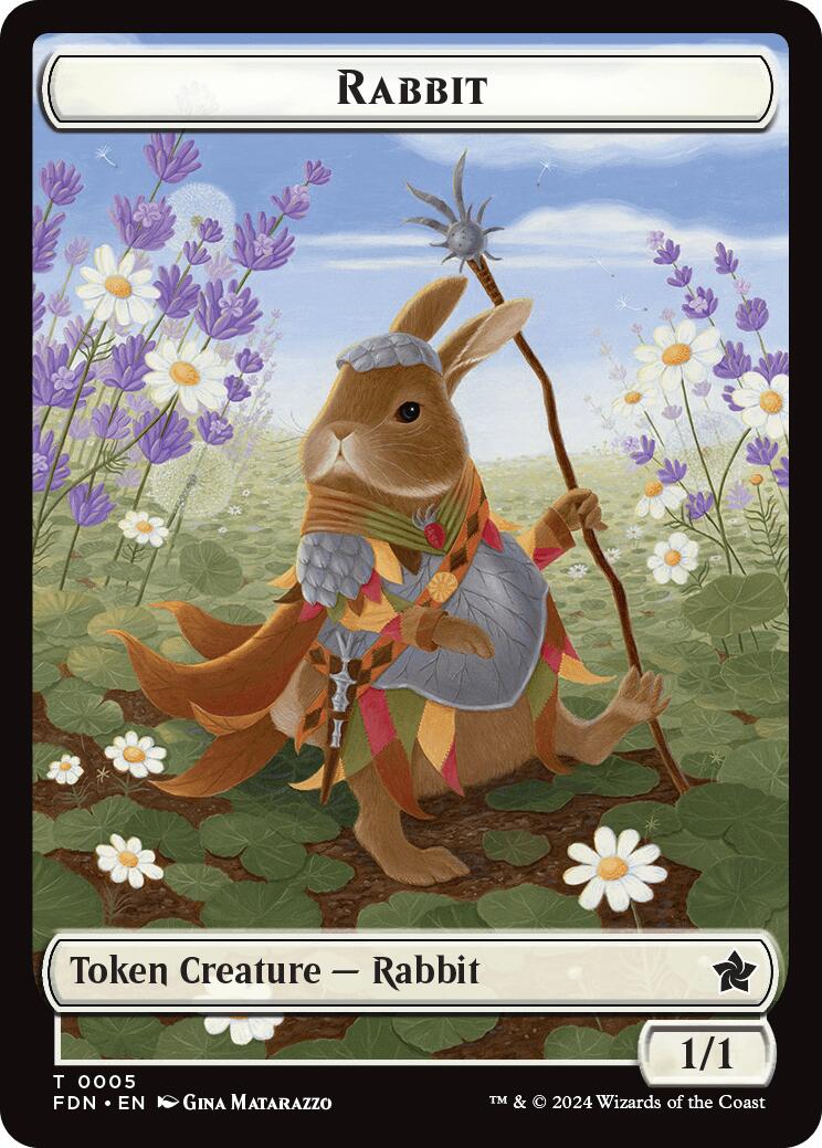 Rabbit // Soldier Double-Sided Token [Foundations Tokens] | A1Comics