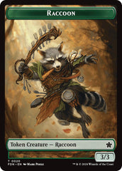 Elf Warrior // Raccoon Doubled-Sided Token [Foundations Tokens] | A1Comics