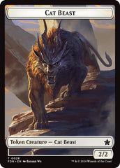 Cat Beast // Dragon (0017) Double-Sided Token [Foundations Tokens] | A1Comics