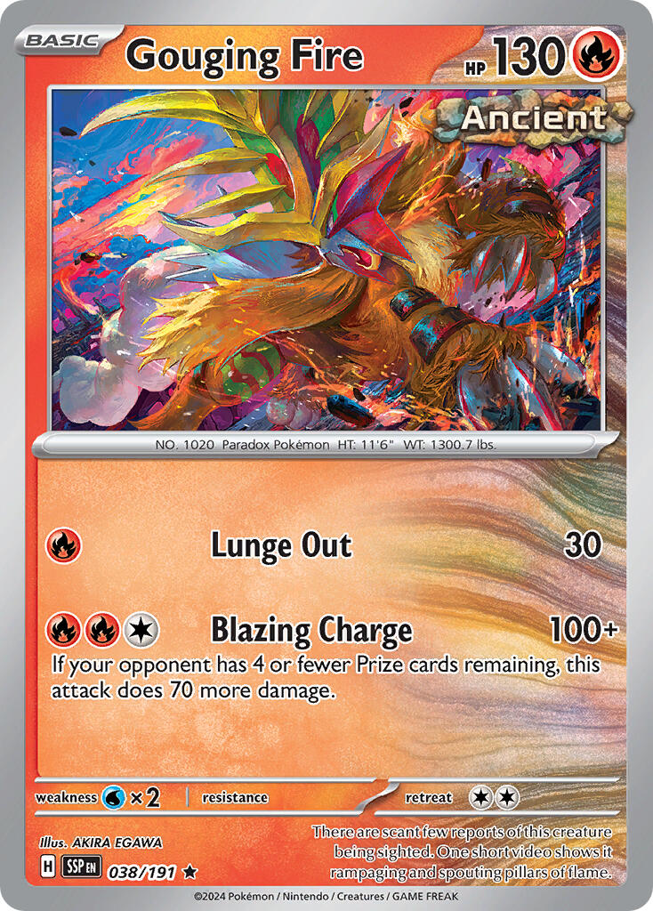 Gouging Fire (038/191) (Theme Deck Exclusive) [Scarlet & Violet: Surging Sparks] | A1Comics