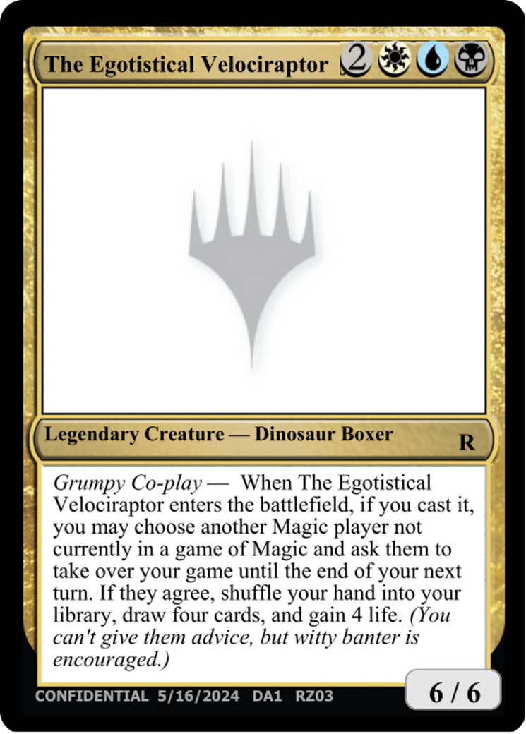 The Egotistical Velociraptor [Mystery Booster 2 Playtest Cards] | A1Comics