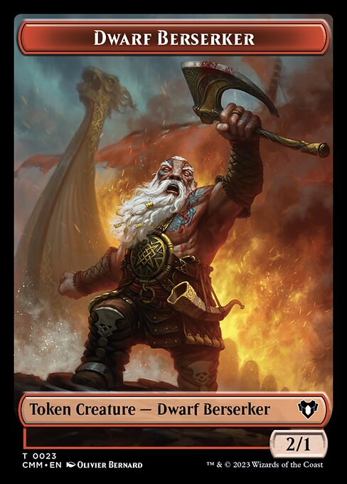 Human Soldier // Dwarf Berserker Double-Sided Token [Commander Masters Tokens] | A1Comics