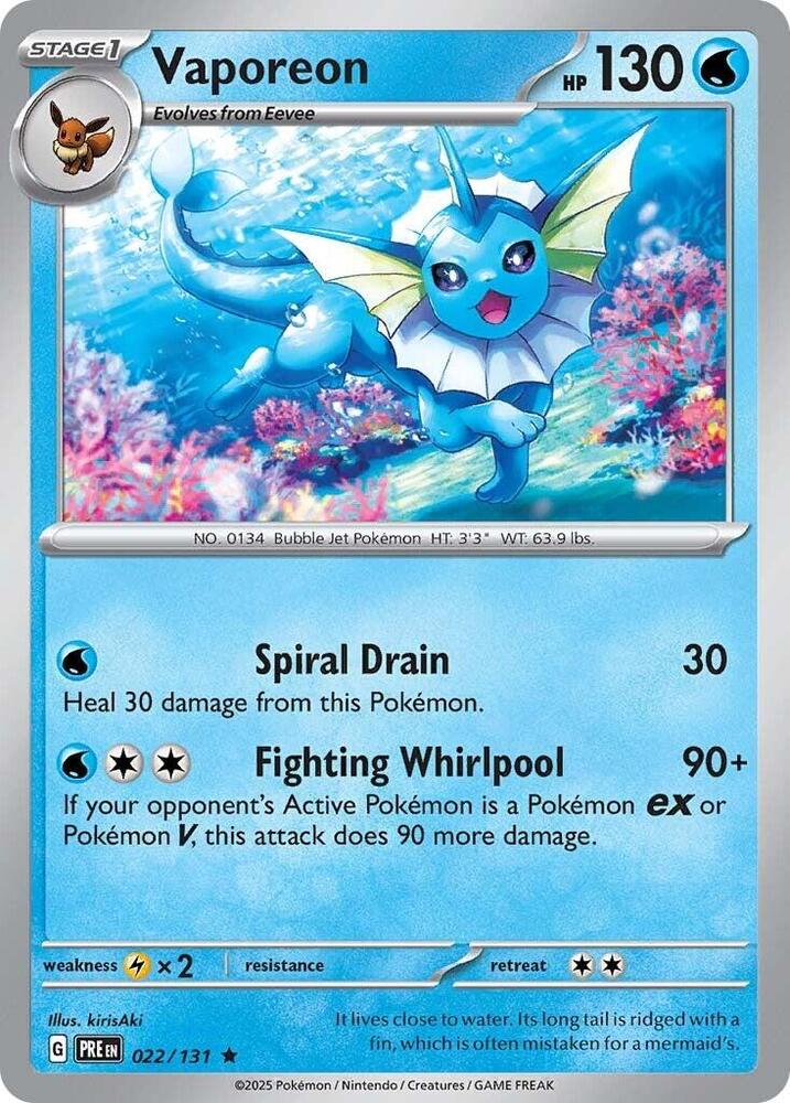 Vaporeon (022/131) [Scarlet & Violet: Prismatic Evolutions] | A1Comics