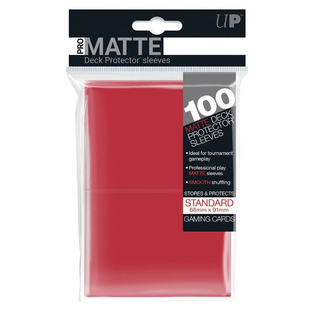 100ct Pro-Matte Red Standard Deck Protectors | A1Comics