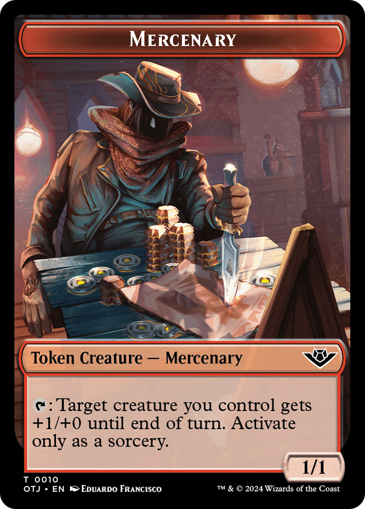 Mercenary // Copy Double-Sided Token [Outlaws of Thunder Junction Tokens] | A1Comics