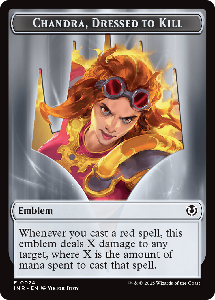 Human (0014) // Emblem - Chandra, Dressed to Kill Double-Sided Token [Innistrad Remastered Tokens] | A1Comics