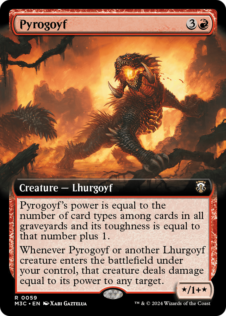 Pyrogoyf (Extended Art) (Ripple Foil) [Modern Horizons 3 Commander] | A1Comics