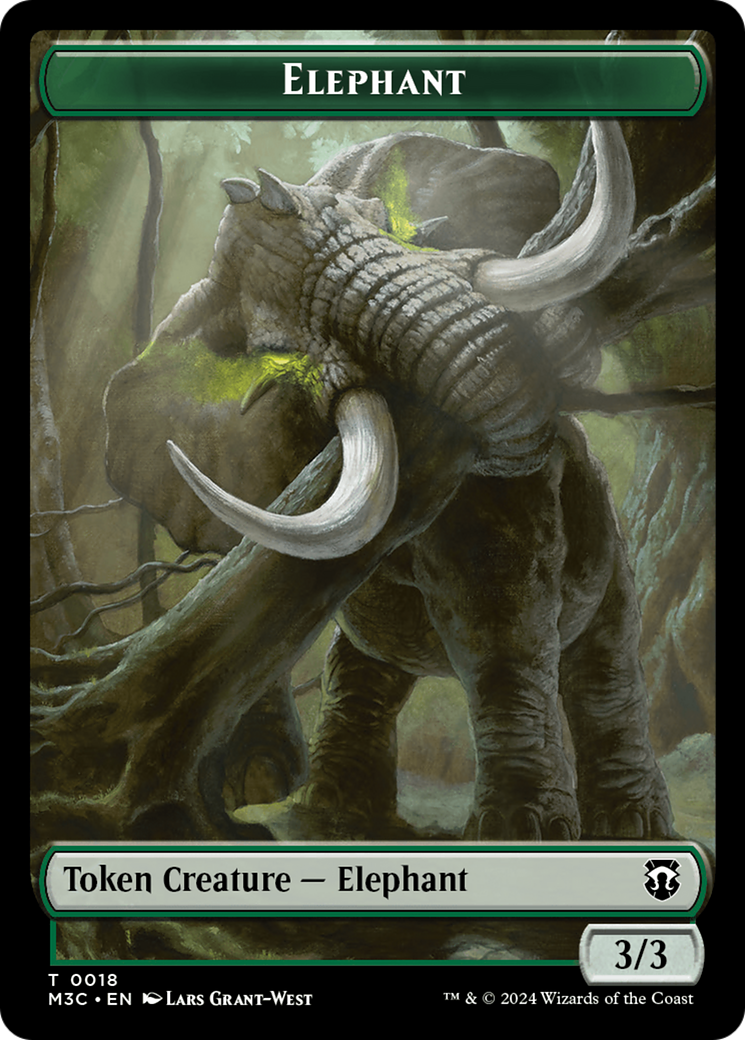 Elephant // Beast (0016) Double-Sided Token [Modern Horizons 3 Commander Tokens] | A1Comics