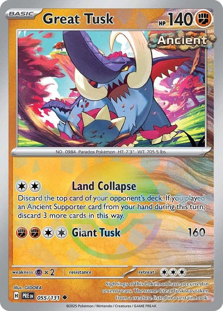 Great Tusk (055/131) (Poke Ball Pattern) [Scarlet & Violet: Prismatic Evolutions] | A1Comics