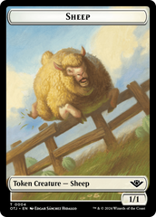 Mercenary // Sheep Double-Sided Token [Outlaws of Thunder Junction Tokens] | A1Comics