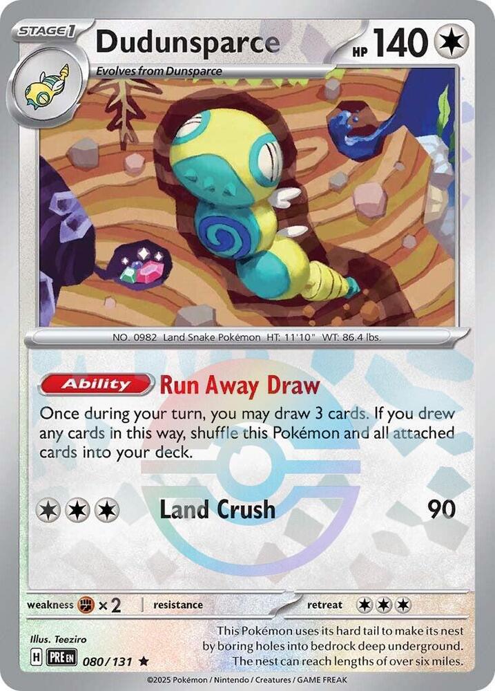 Dudunsparce (080/131) (Poke Ball Pattern) [Scarlet & Violet: Prismatic Evolutions] | A1Comics