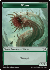 Wurm (0019) // Manifest Double-Sided Token [Duskmourn: House of Horror Commander Tokens] | A1Comics