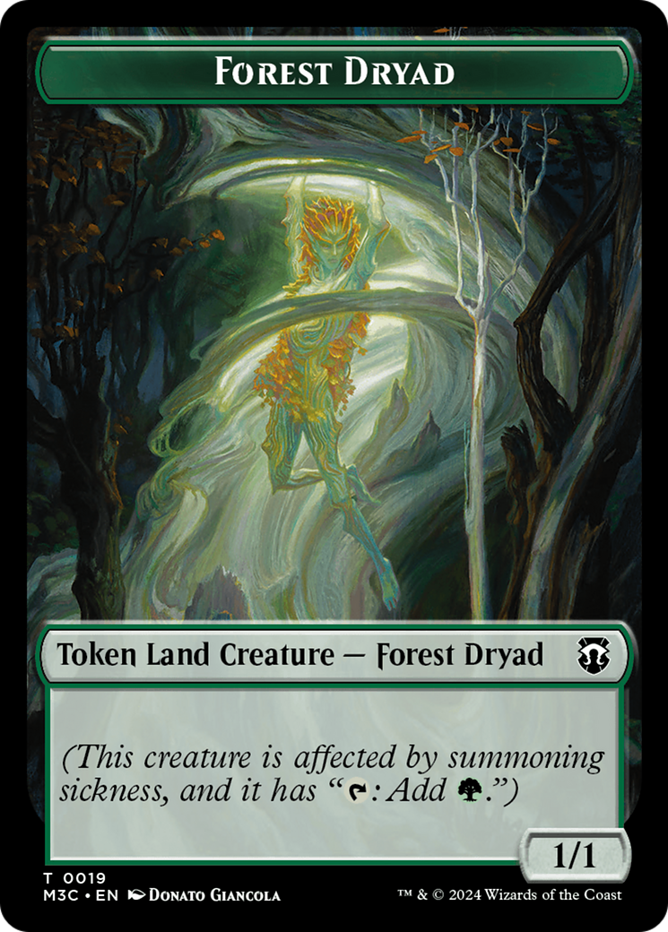 Forest Dryad (Ripple Foil) // Emblem - Vivien Reid Double-Sided Token [Modern Horizons 3 Commander Tokens] | A1Comics