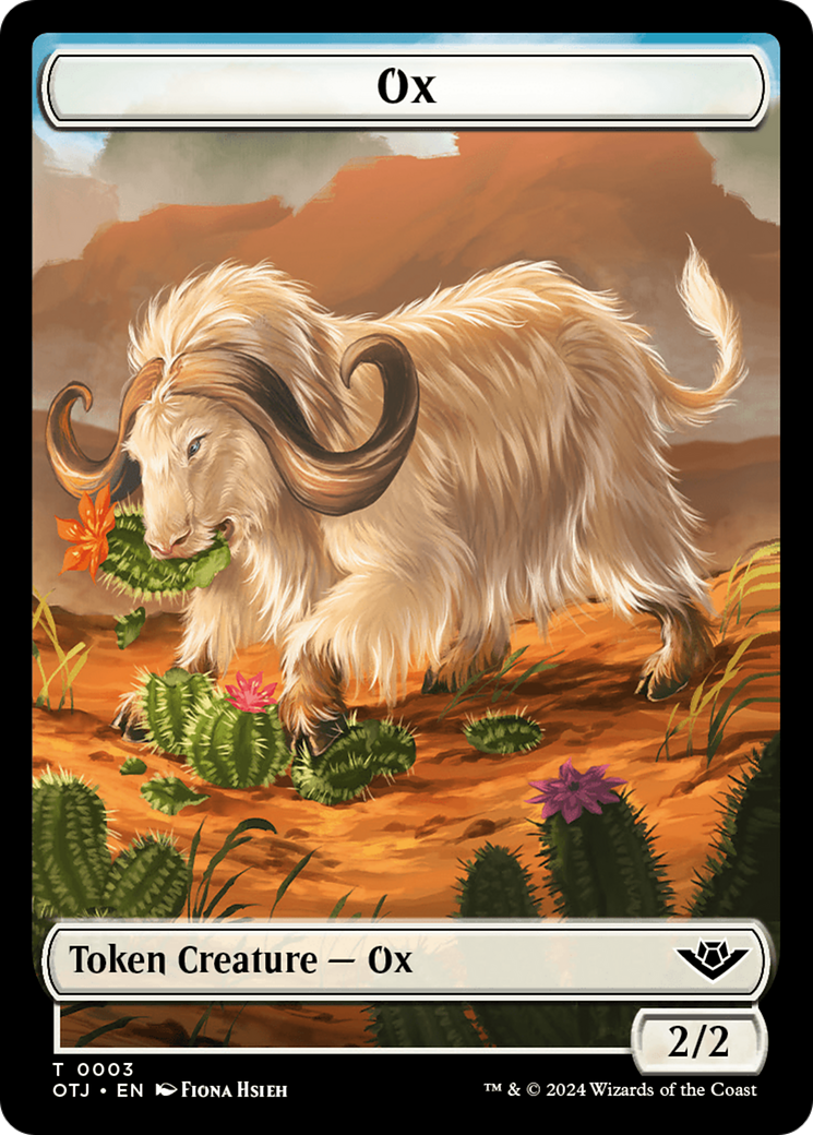 Zombie // Ox Warrior Double-Sided Token [Outlaws of Thunder Junction Commander Tokens] | A1Comics