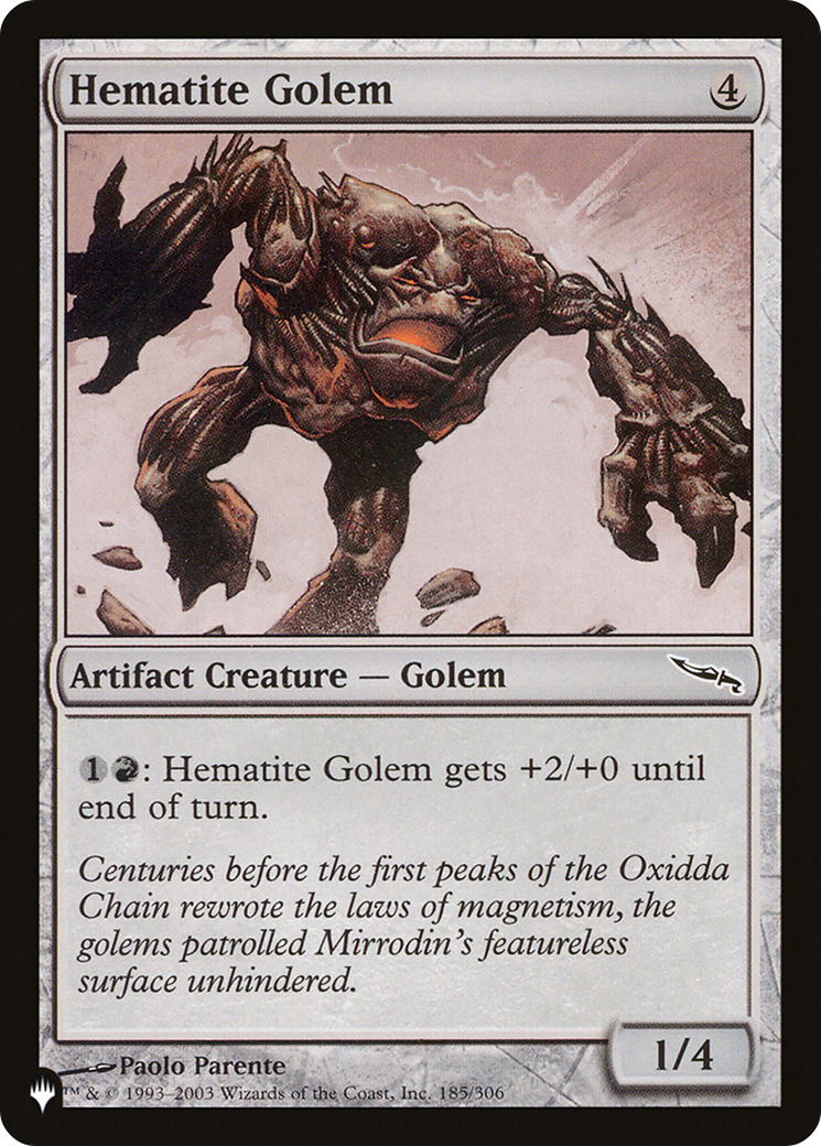 Hematite Golem [The List Reprints] | A1Comics