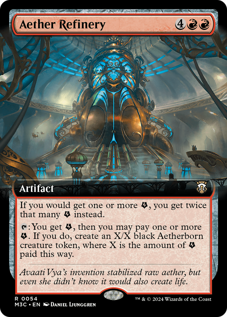 Aether Refinery (Extended Art) (Ripple Foil) [Modern Horizons 3 Commander] | A1Comics