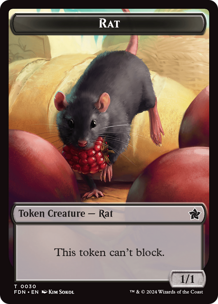 Elf Warrior // Rat (0030) Double-Sided Token [Foundations Tokens] | A1Comics