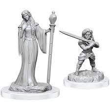 Critical Role Unpainted Mini - Human Wizard Female & Female Halfling Holy Warrior | A1Comics